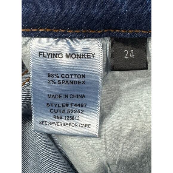 Flying Monkey Women's Distressed Bootcut Stretch Denim Jeans - Size 24 (25x28.5) - Picture 4 of 4